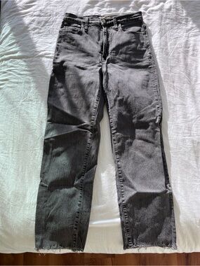 Madewell Washed Charcoal Straight Jeans
